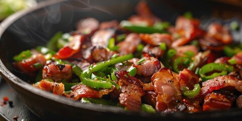 Poster - SautÃƒÂ©ed Bacon with Bell Peppers and Onions