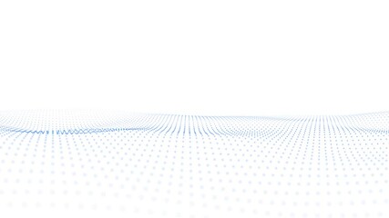 Wall Mural - modern digital dotted waves on loop white background.