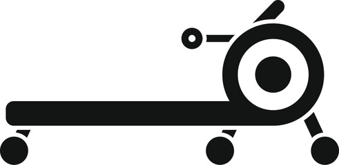 Poster - Black and white silhouette of a rowing machine used for working out and exercising