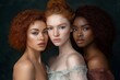 © Rebecca Jestico - Diverse group of beautiful women, natural beauty, glowing smooth skin tones. Skincare routine.