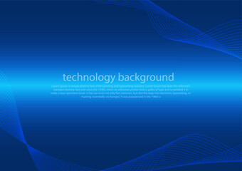 Wall Mural - blue line curve wave smooth technology abstract technology innovation concept vector background and 