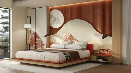 Headboard in a current design with billboard template