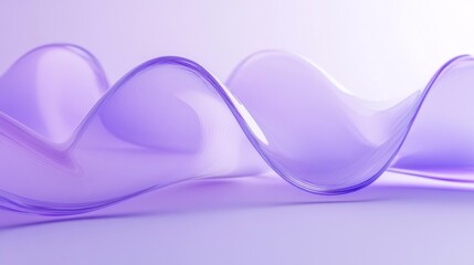 Wall Mural - Abstract Lavender Waves in 3D Rendering