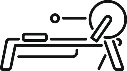 Sticker - Simple line icon of a rowing machine, perfect for representing gym workouts and fitness