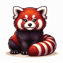 Canvas Print - Cute Red Panda Vector Cartoon illustration