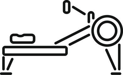 Sticker - This icon of a rowing machine represents the concept of indoor exercise and physical fitness training