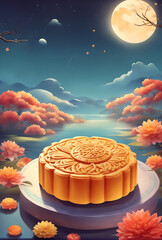 Sticker - Mid-Autumn Festival, mooncakes.