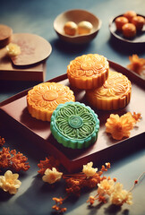 Sticker - Mid-Autumn Festival, mooncakes.