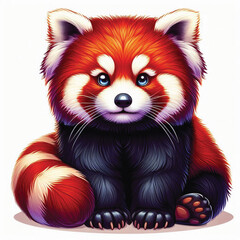 Poster - Cute Red Panda Vector Cartoon illustration