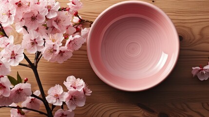 Sticker - Flat lay basket with floral tableware