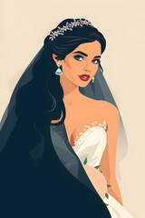 Wall Mural - portrait of a woman bride