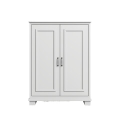 Wall Mural - Modern white cabinet with double doors and sleek design for storage