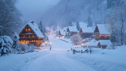 Sticker - village in the mountains