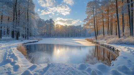 Sticker - river in winter