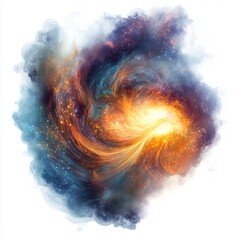 Wall Mural - harmonious nebula cloud patterns swirling in an abstract cloud shape isolated on white background 
