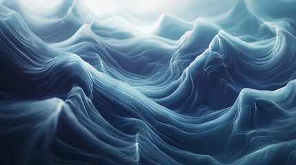 Wall Mural - Abstract Blue Wavy Landscape