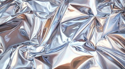 Wall Mural - Abstract Shiny Silver Crinkled Surface