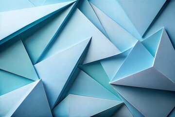 Wall Mural - abstract blue triangles pattern with depth and movement