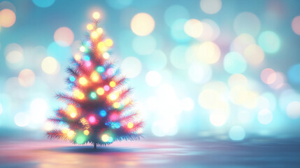 Wall Mural - picture of blurred lights christmas tree for background use