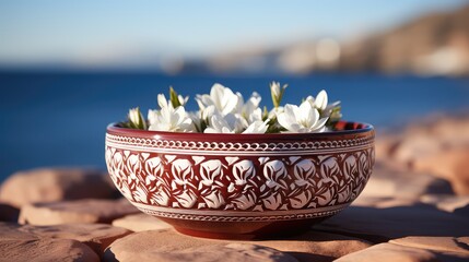 Wall Mural - Terracotta bowl with designing pattern