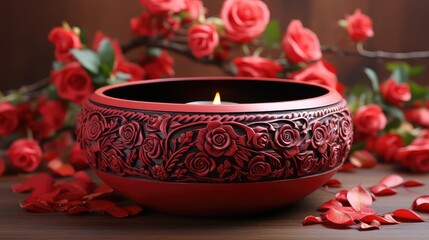 Wall Mural - Terracotta bowl with designing pattern