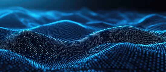 Wall Mural - abstract blue polygonal technology network backdrop featuring interconnected dots and lines texture 