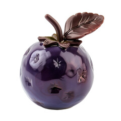 Wall Mural - Front view of a chocolate blueberry figurine isolated on a white transparent background