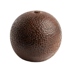 Wall Mural - Front view of a chocolate cantaloupe figurine isolated on a white transparent background