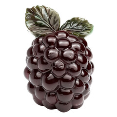 Wall Mural - Front view of a chocolate boysenberry figurine isolated on a white transparent background