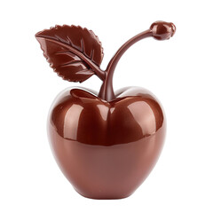 Wall Mural - Front view of a chocolate cherry figurine isolated on a white transparent background