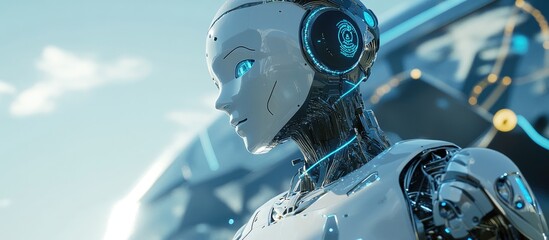 Wall Mural - ai driven chatbot technology for online customer support innovative digital robot application servin