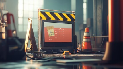 Website Under Construction Error Concept