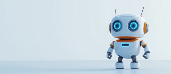 Wall Mural - toy robot depicted in orthogonal projection against a white background