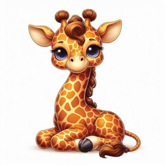 Sticker - Cute Giraffe Vector Cartoon illustration