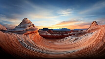 Wall Mural - Dramatic Sunset Sky and Rock Formations: Aerial View of Realistic Abstract Background with Vivid Clarity and Sharp Focus