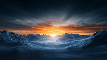 Wall Mural - majestic sunset over rocky formations - aerial view abstract background with clarity and sharp focus