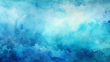 Wall Mural - Abstract watercolor background in shades of blue, azure, and turquoise for textures and banners