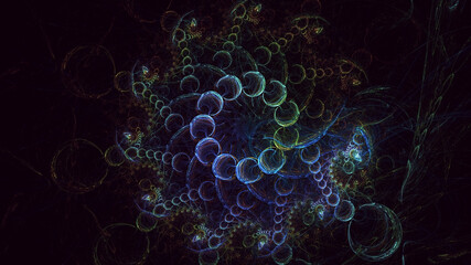 Wall Mural - 3d manual rendering abstract fractal light background. its not ai generatd illustration.