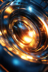 Wall Mural - abstract background with circles technology