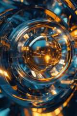 Wall Mural - abstract background with circles technology