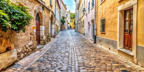 Narrow cobblestone street in the historic old town , cobblestone, architecture, buildings, preserved, traditional, vintage