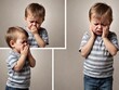 © Iulia - Amazing high resolution photos of embarrassed toddler with hand on face feeling shy, regret, blaming himself for disobedience.Emotions