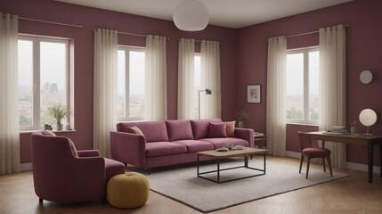 A beautiful living room interior design, An empty interior room mockup template design.