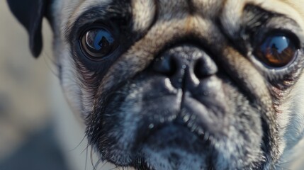 Wall Mural - Close-up Portrait of a Pug