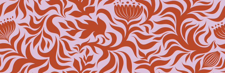 minimal abstract organic floral shapes pattern. abstract leaf and flower pattern.