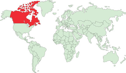 Canada mentioned in world map