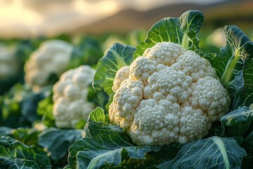 Wall Mural - Cauliflower in the garden.