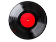 © Bismillah - Vintage vinyl record with red label spinning on black background
