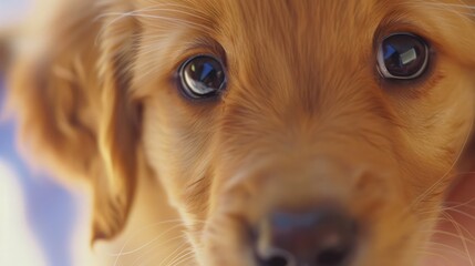 Wall Mural - Golden Retriever Puppy Close-Up