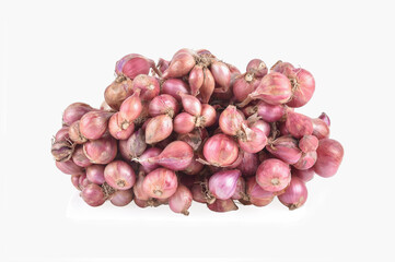 Wall Mural - Red shallots isolated on a white background